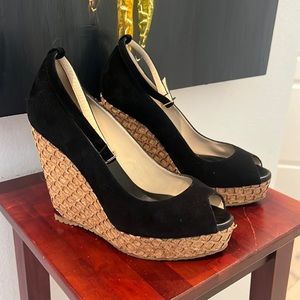 Jimmy Choo peep toe espadrilles. Almost perfect condition. Worn once.